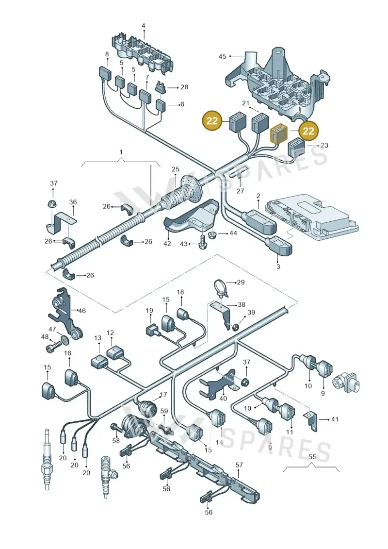 8E0972585A — Audi A2 (2000-2005) diagram 248971500, position 22