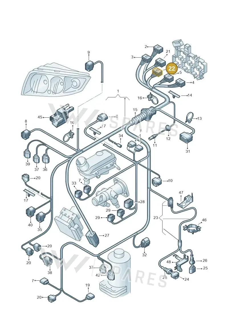 8E0972585B — Audi A2 (2000-2005) diagram 248971000, position 22