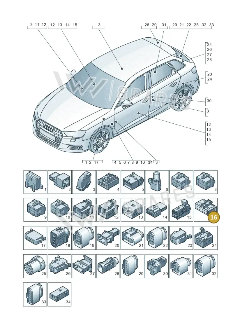 8E0972710 — Audi RS3 Limousine (2017-2020) diagram 890971790, position 16