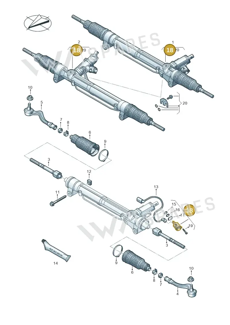 8E1998317A — Audi A8L qu. 3.0 TDI (2013-2018) diagram 696422000, position 18