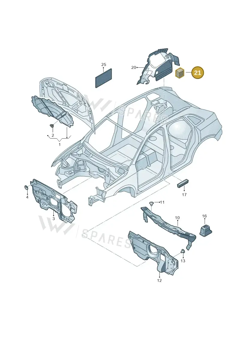 8E5864773 — Audi RSQ3 qu. 2.5 (2013-2018) diagram 764863200, position 21