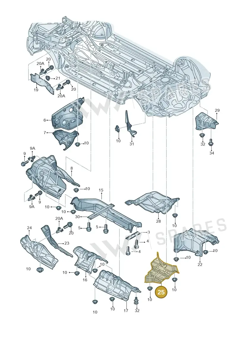 8F0804172 — Audi RS5 Cabrio (2012-2015) diagram 249804000, position 25