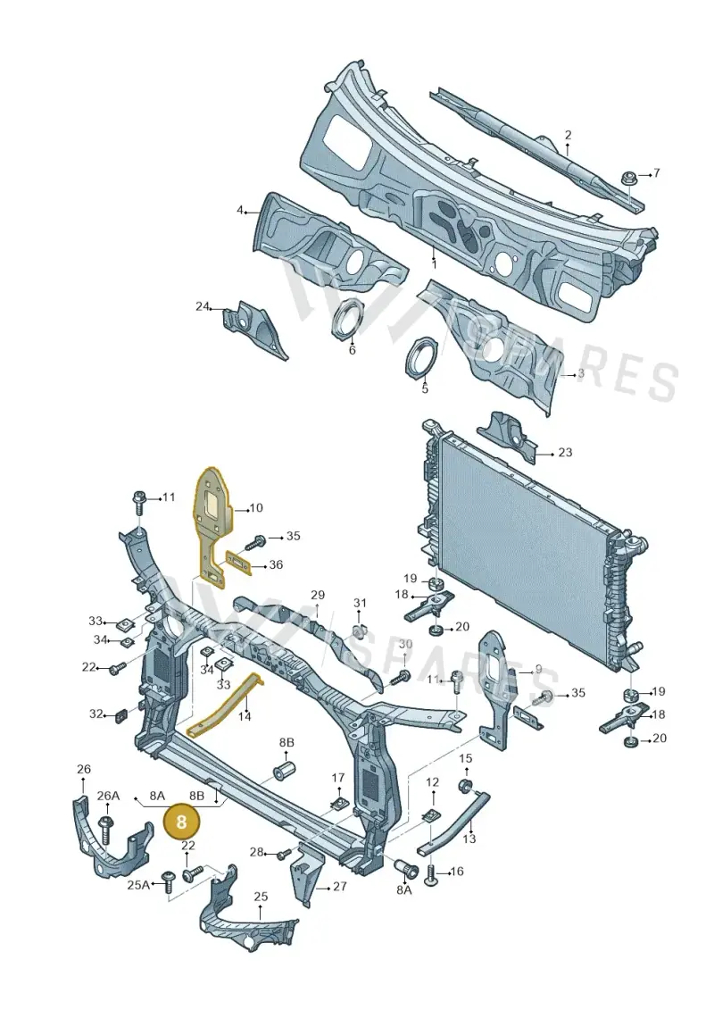 8F0805588 — Audi RS5 Cabrio (2012-2015) diagram 695805000, position 8