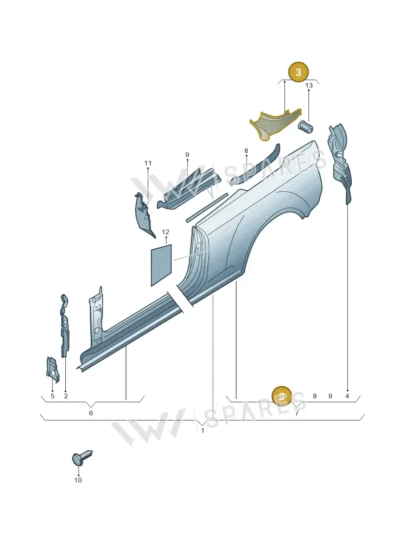 8F0809457A — Audi RS5 Cabrio (2012-2015) diagram 670809500, position 3