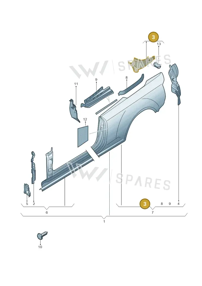 8F0809458A — Audi RS5 Cabrio (2012-2015) diagram 670809500, position 3