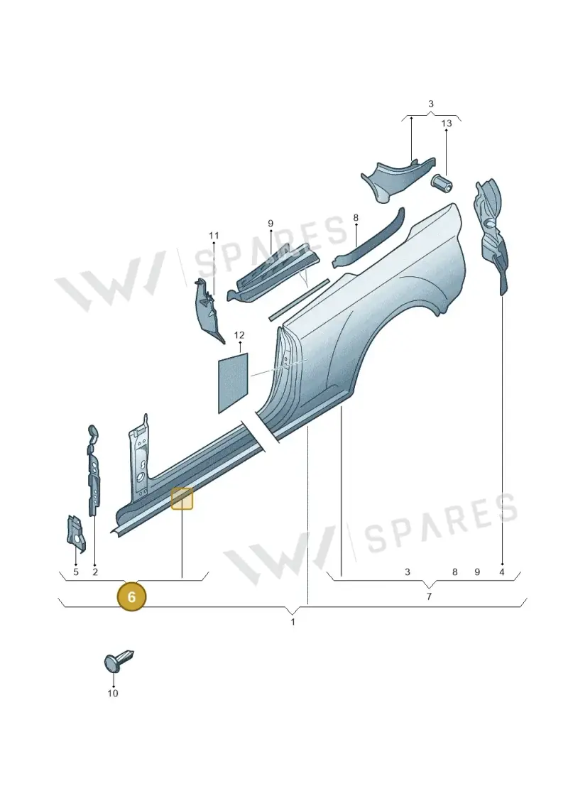 8F0809837B — Audi A5 Cabrio 2.0 (2011-2017) diagram 670809500, position 6