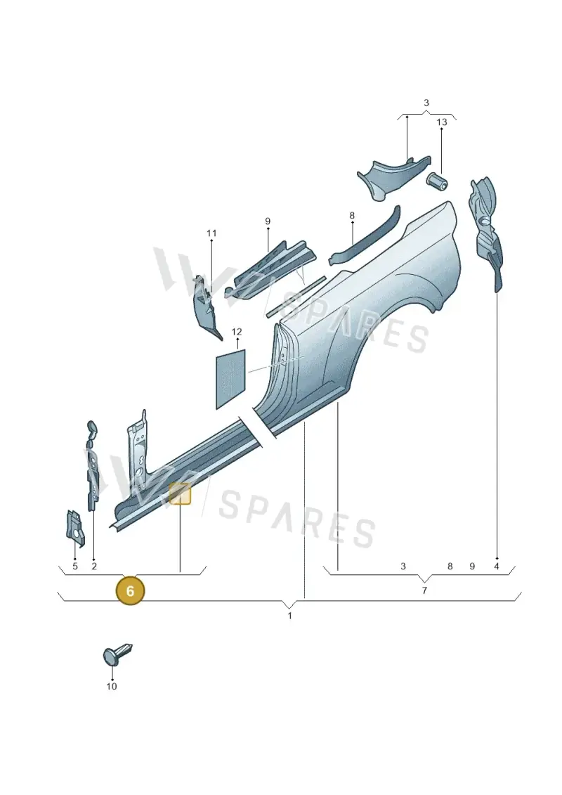 8F0809838B — Audi A5 Cabrio 2.0 (2011-2017) diagram 670809500, position 6