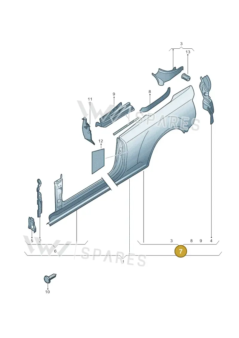 8F0809839B — Audi A5 Cabrio 2.0 (2011-2017) diagram 670809500, position 7