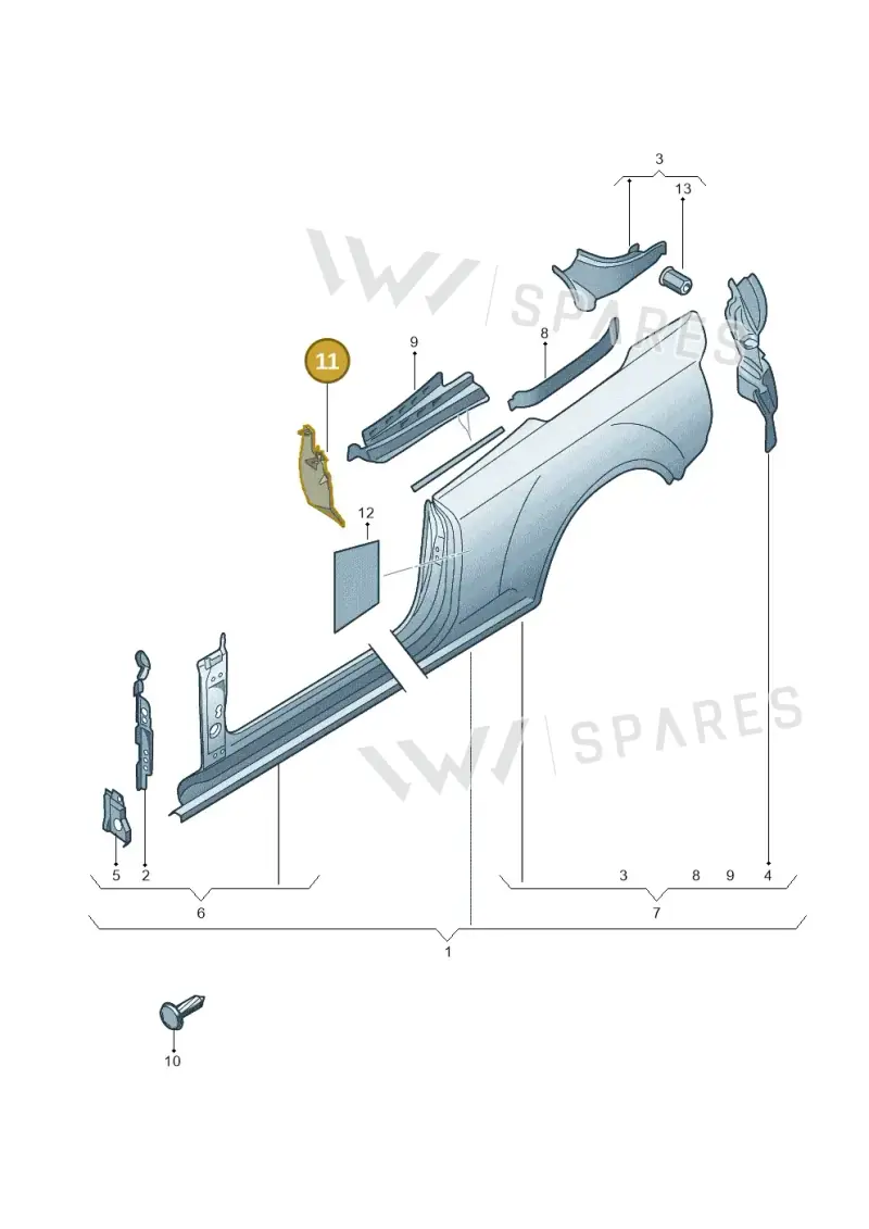 8F0810730A — Audi A5 Cabrio 2.0 (2011-2017) diagram 670809500, position 11