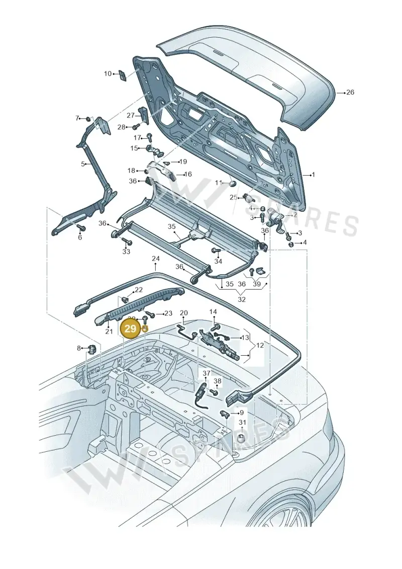 8F0813195 — Audi A3 Cab. 1.4 (2013-2016) diagram 778825500, position 29