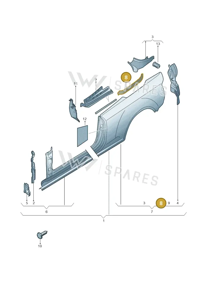 8F0813426B — Audi RS5 Cabrio (2012-2015) diagram 670809500, position 8
