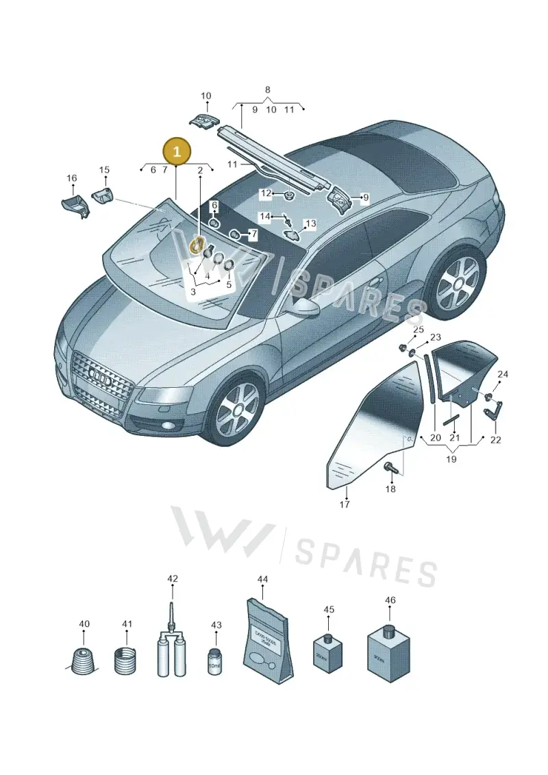 8F0845099BNVB — Audi A5 Cabrio 2.0 (2008-2012) diagram 670845000, position 1