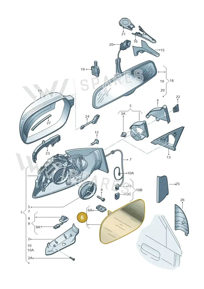 8F0857536G — Audi RS4 Av. qu. 4.2 (2012-2015) diagram 620857400, position 6