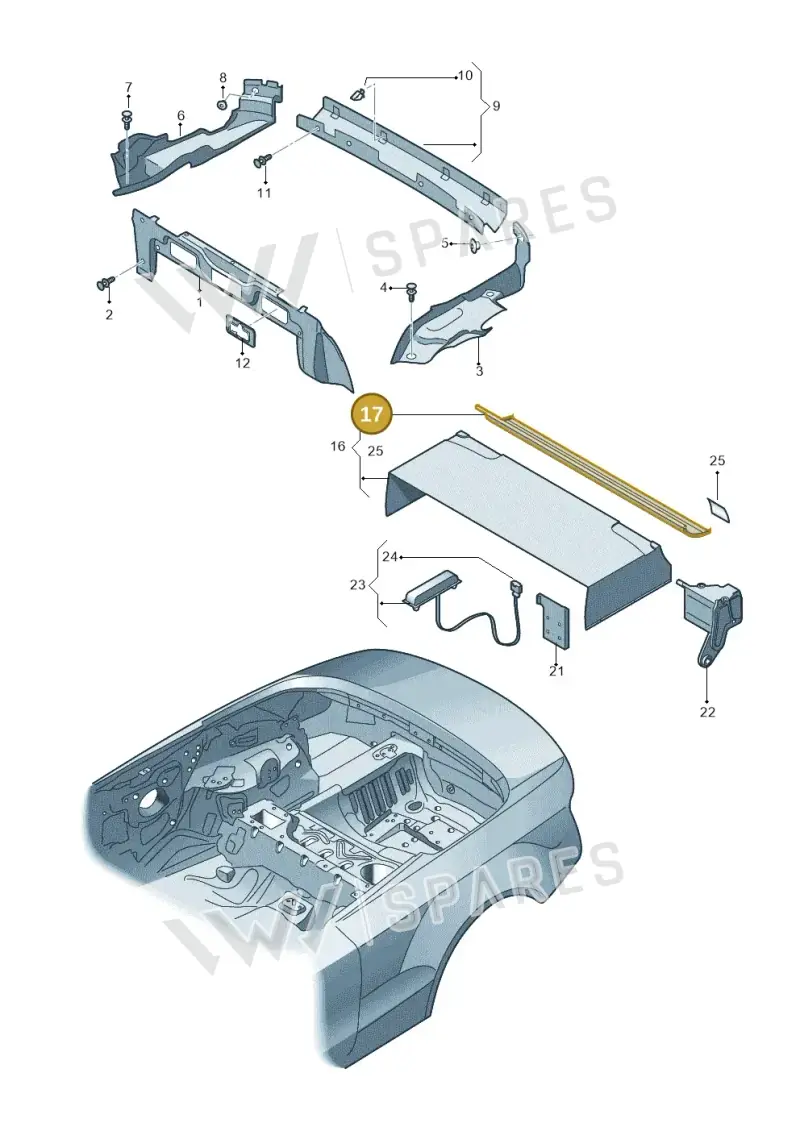 8F0863657 — Audi RS5 Cabrio (2012-2015) diagram 670863700, position 17