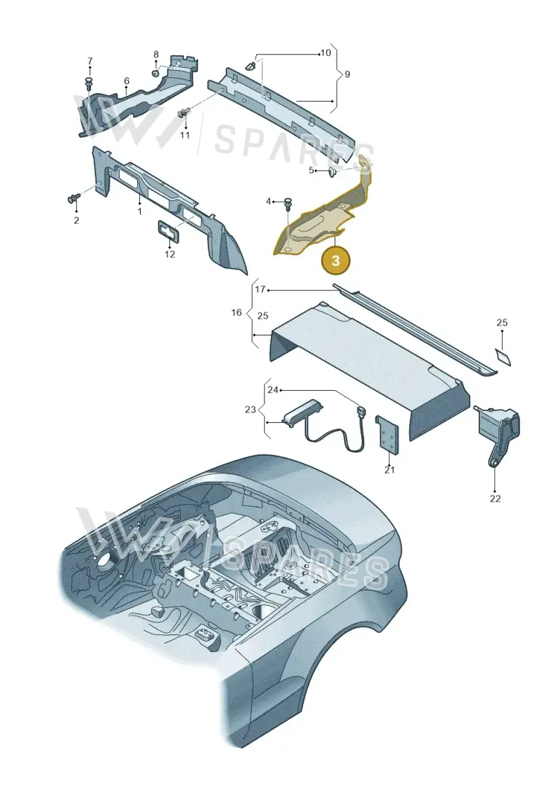 8F0864401ACA9 — Audi RS5 Cabrio (2012-2015) diagram 670863700, position 3