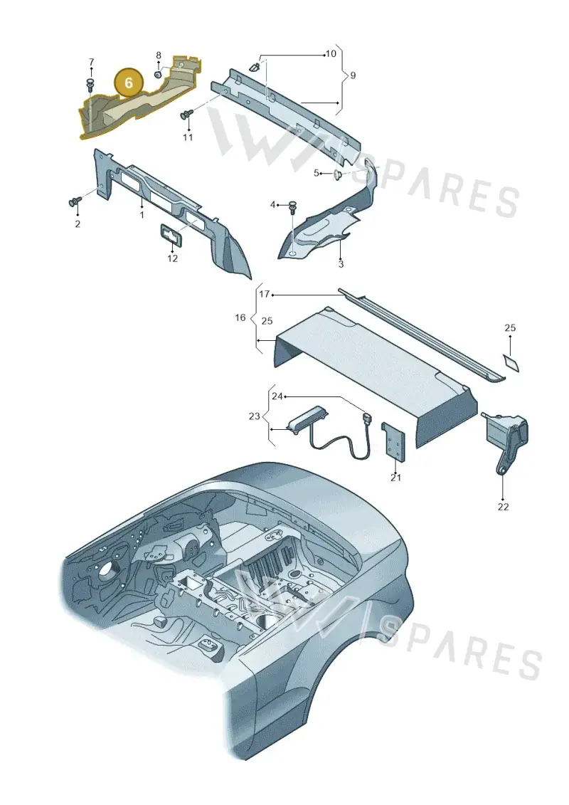 8F0864402ACA9 — Audi RS5 Cabrio (2012-2015) diagram 670863700, position 6
