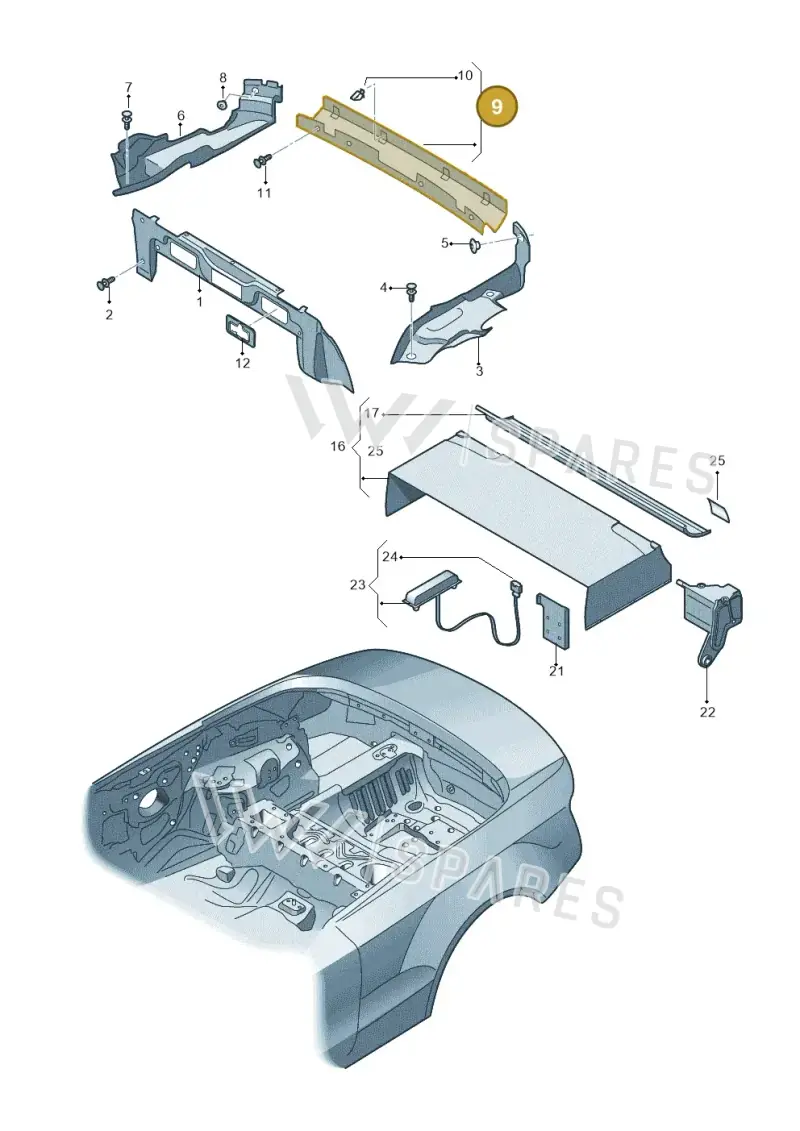 8F0864407ACA9 — Audi RS5 Cabrio (2012-2015) diagram 670863700, position 9