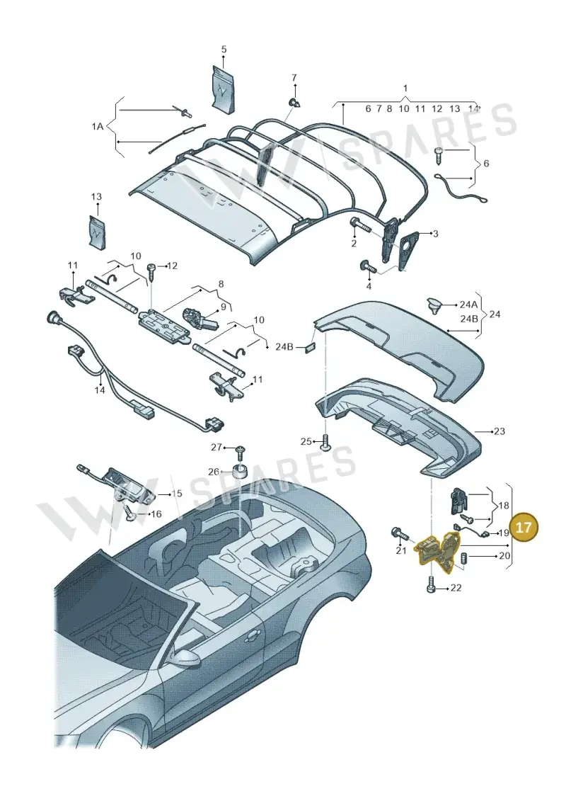 8F0871349D — Audi RS5 Cabrio (2012-2015) diagram 670871100, position 17