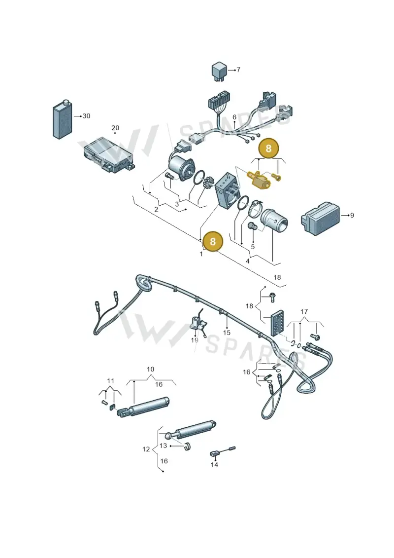 8F0871808 — Audi A3 Cabrio (2016-2020) diagram 778871200, position 8