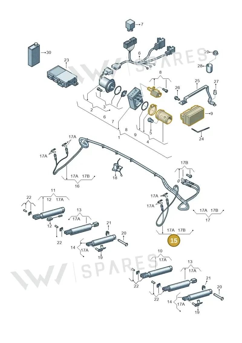 8F0898701 — Audi RS5 Cabrio (2012-2015) diagram 670871200, position 15