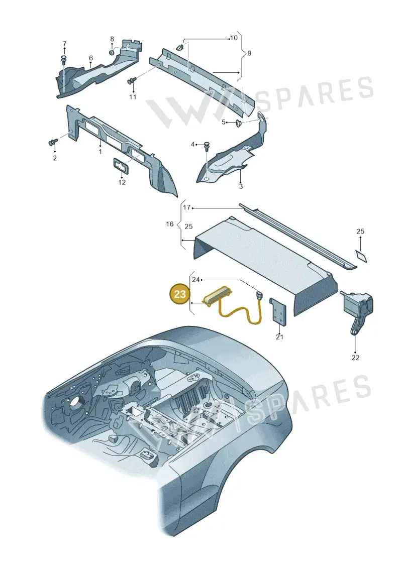 8F0959559D — Audi RS5 Cabrio (2012-2015) diagram 670863700, position 23