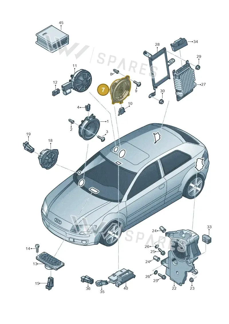 8H0035411D — Audi A3 Sportback (2008-2013) diagram 412035350, position 7