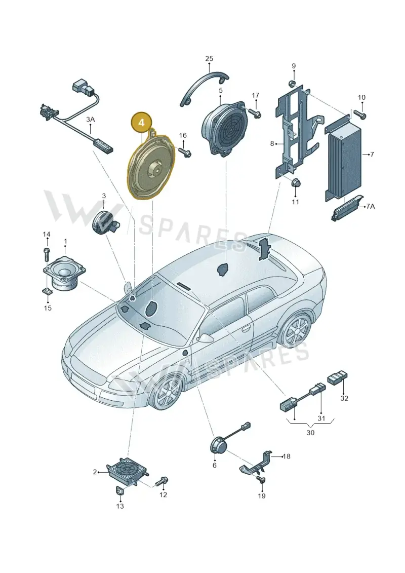 8H0035412C — Audi RS4 Cabrio qu.    08> (2007-) diagram 273035350, position 4