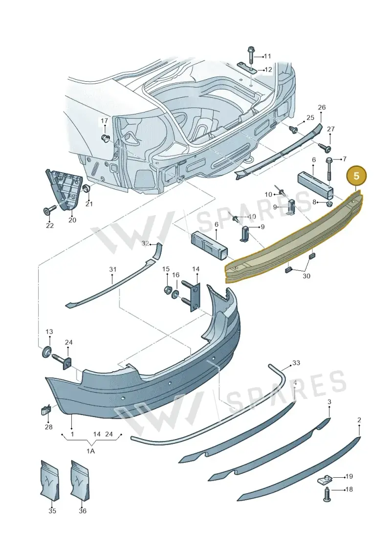 8H0807313G — Audi RS4 Cabrio qu.    08> (2007-) diagram 273807500, position 5