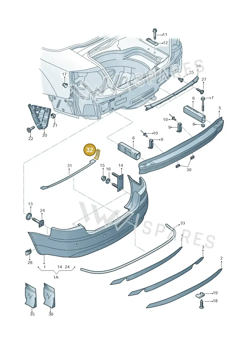 8H080798401C — Audi A4/S4 Cabrio./qu. 07> (2006-) diagram 273807500, position 32