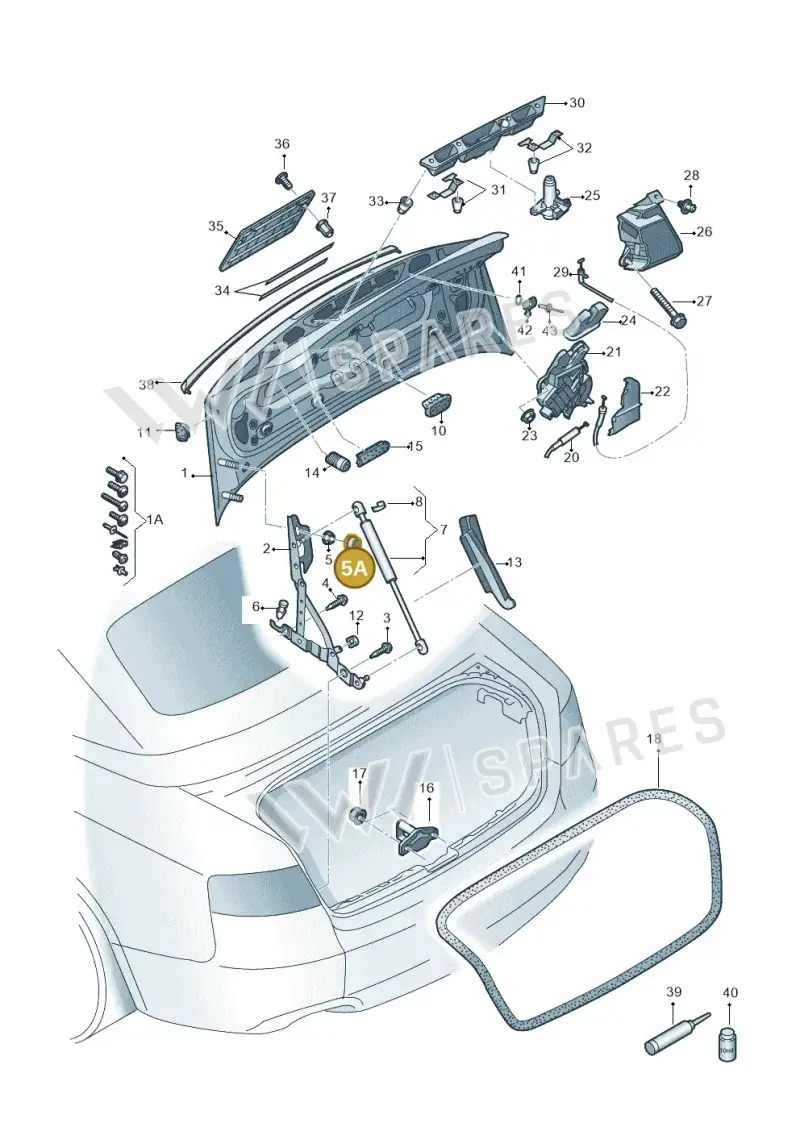 8H0827261 — Audi RS5 Cabrio (2012-2015) diagram 670827000, position 5A