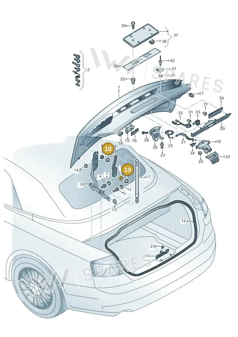 8H0827261 — Audi A5 Cabrio 2.0 (2016-2018) diagram 848827000, position 10
