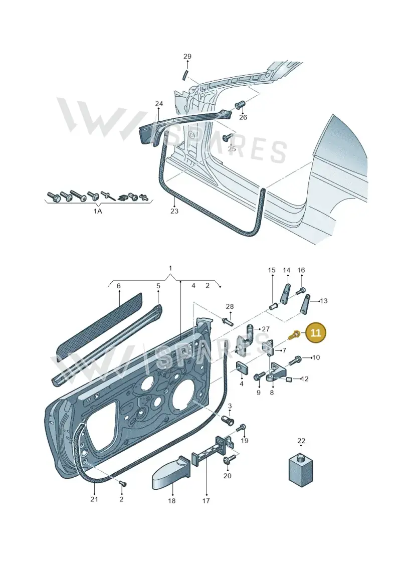 8H0831701 — Audi A3 Cabrio (2016-2020) diagram 778831100, position 11