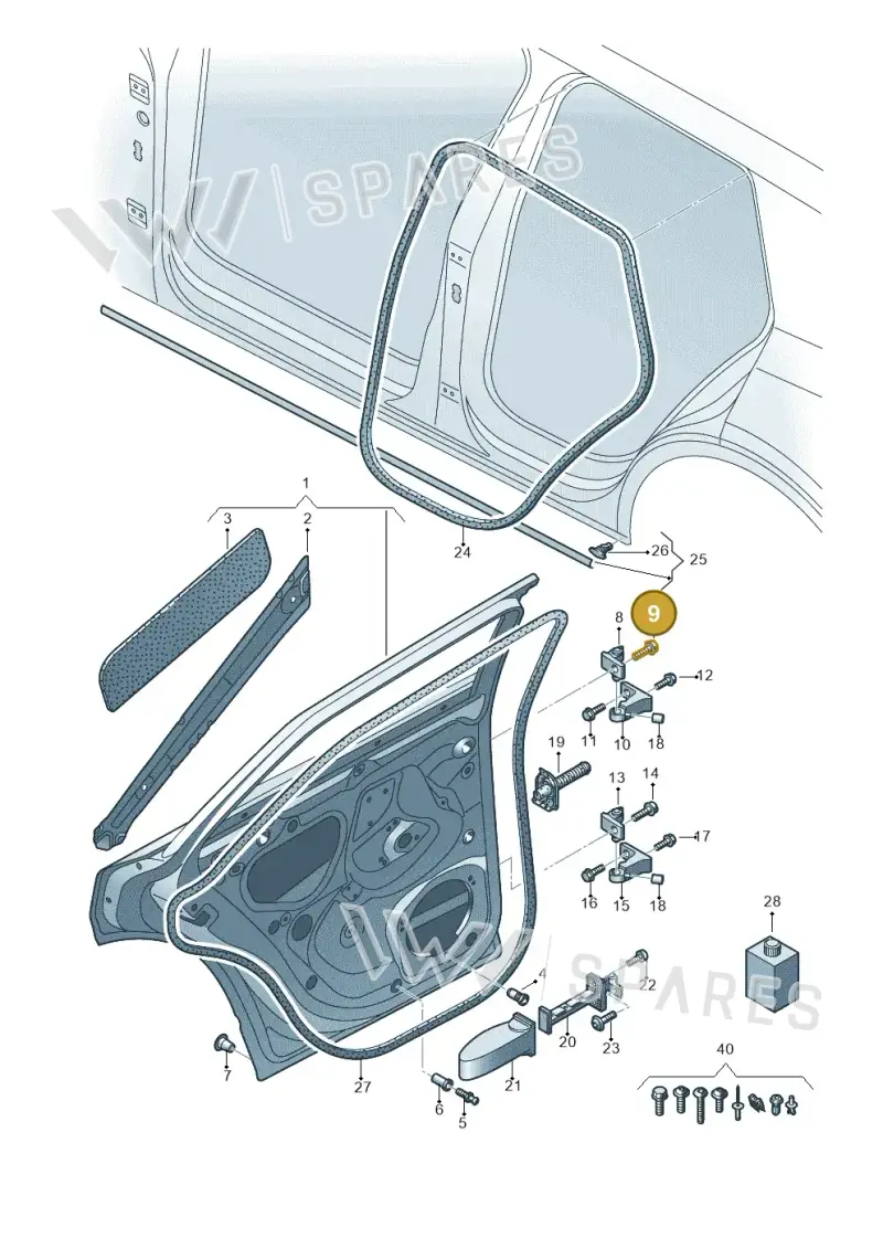8H0831701 — Audi Q2 2.0 TDI (2016-2018) diagram 803833100, position 9