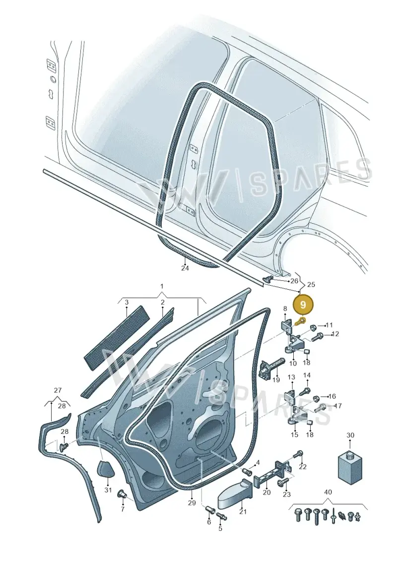 8H0831701 — Audi Q5 (2016-2020) diagram 896833100, position 9
