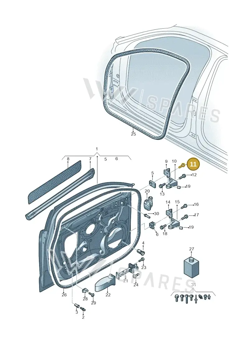 8H0831701 — Audi RS3 Limousine (2017-2020) diagram 890831150, position 11