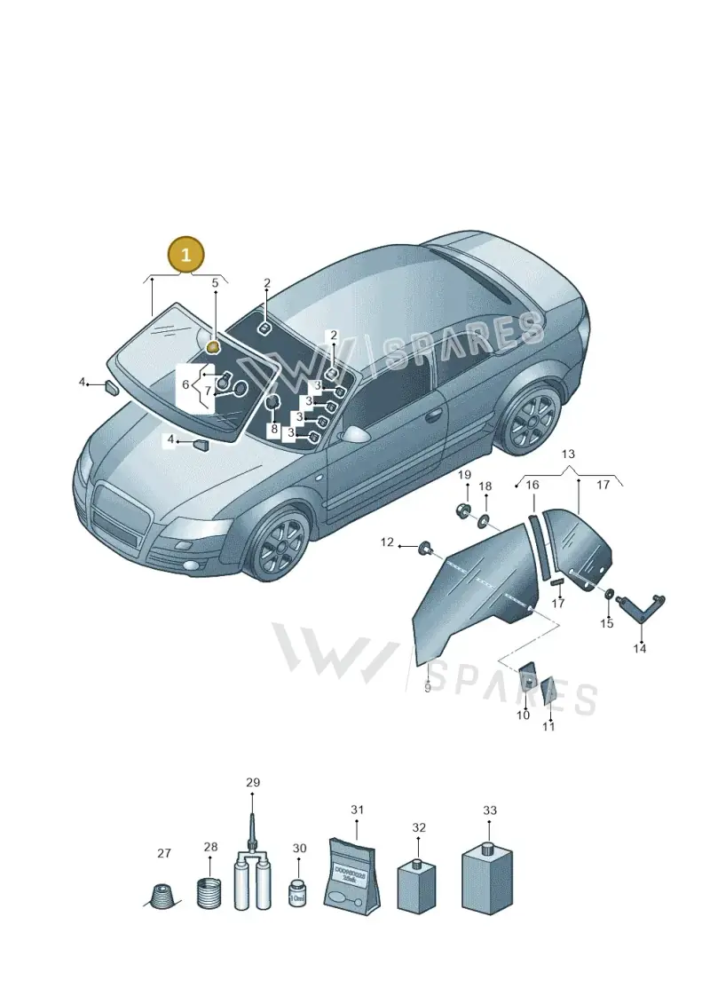 8H0845099ENVB — Audi RS4 Cabrio qu.    08> (2007-) diagram 492845000, position 1