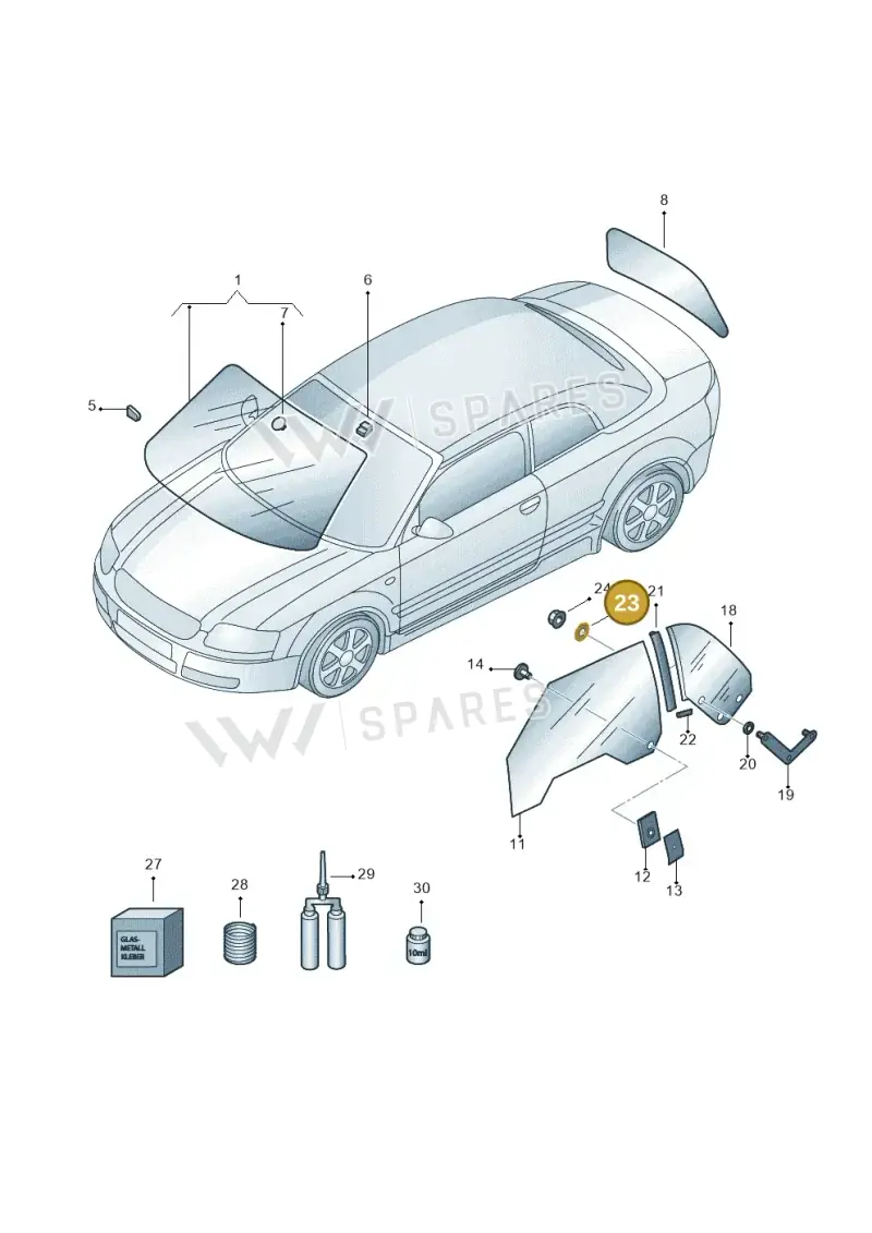 8H0845238 — Audi A4/S4 Cabrio./qu. (2002-2006) diagram 273845000, position 23