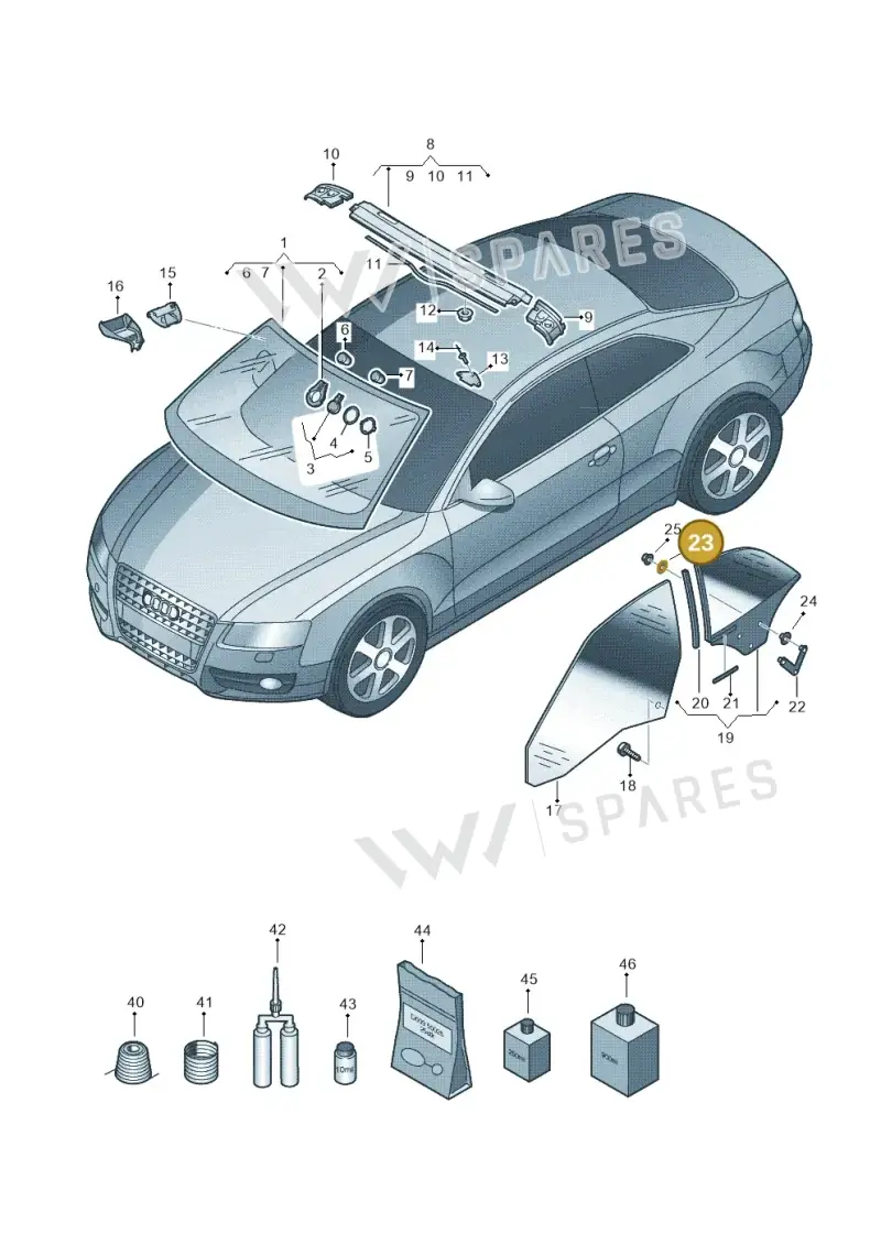 8H0845238 — Audi RS5 Cabrio (2012-2015) diagram 670845000, position 23
