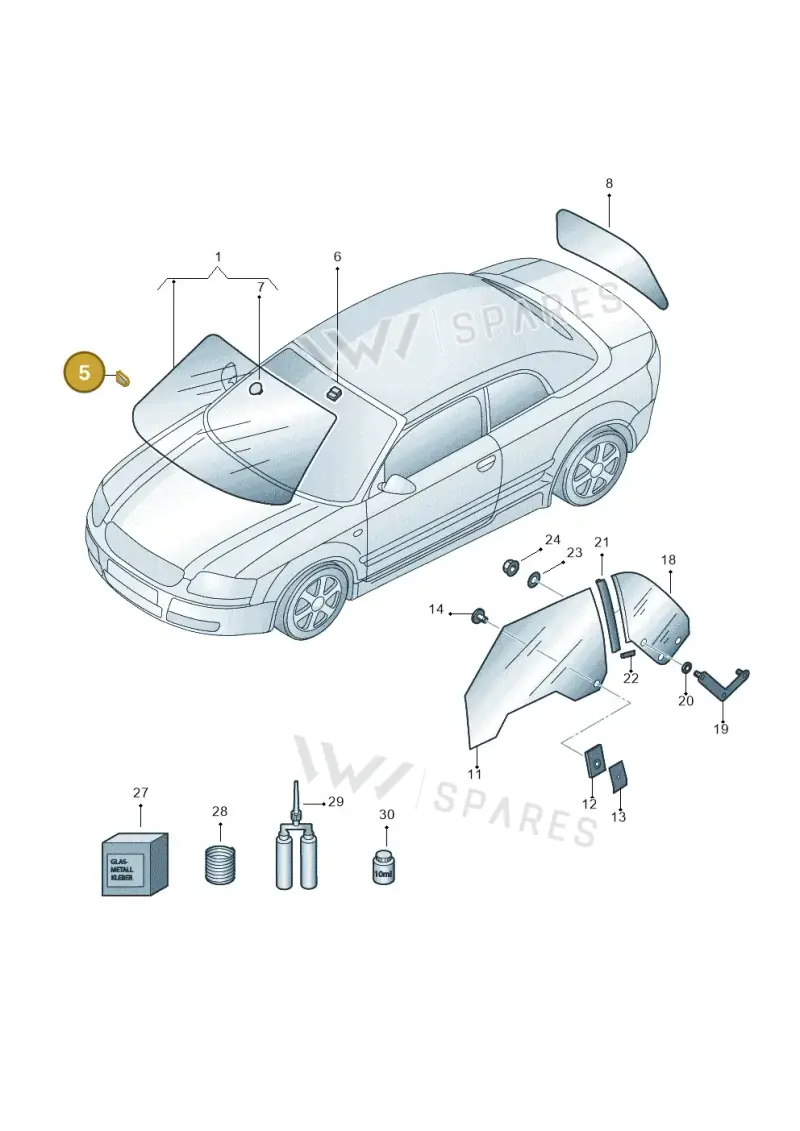 8H0845471 — Audi A4/S4 Cabrio./qu. (2002-2006) diagram 273845000, position 5