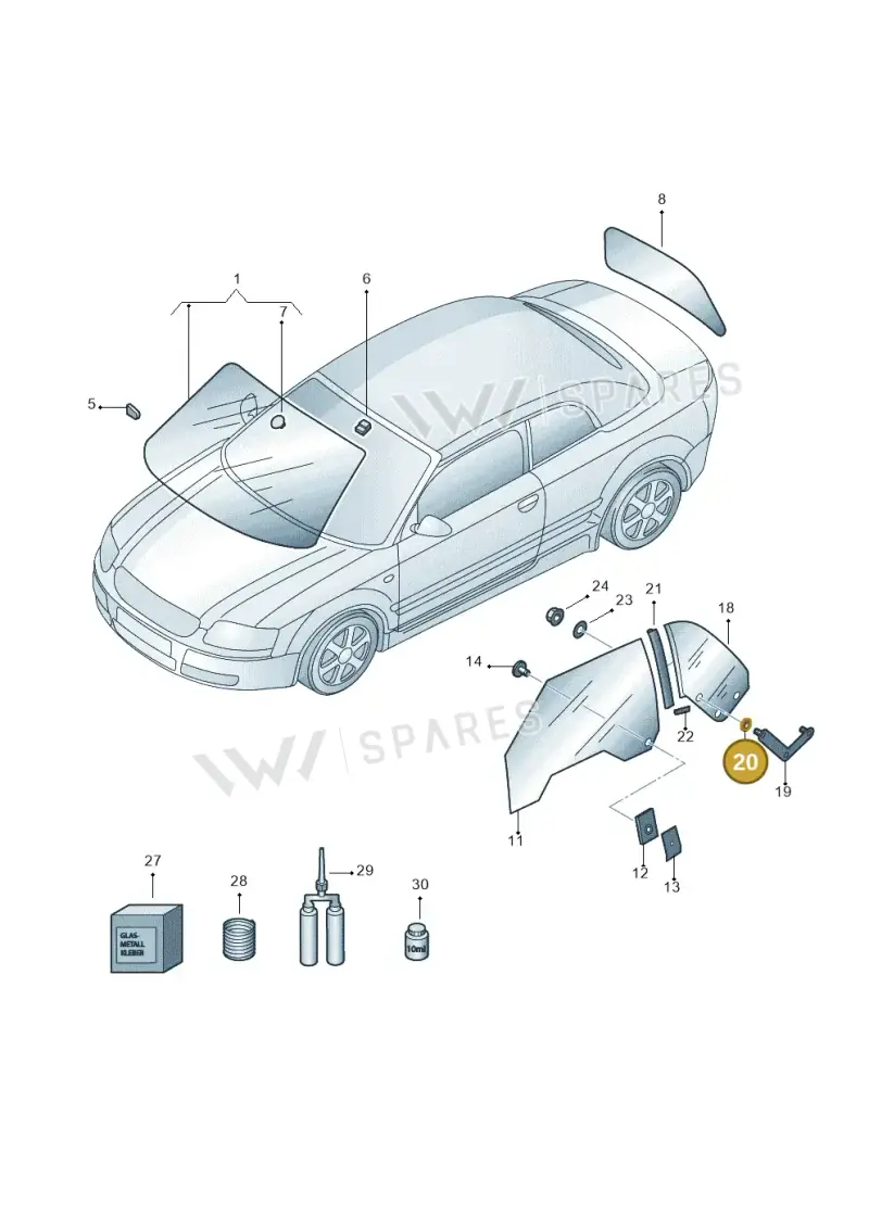 8H0845863 — Audi A4/S4 Cabrio./qu. (2002-2006) diagram 273845000, position 20