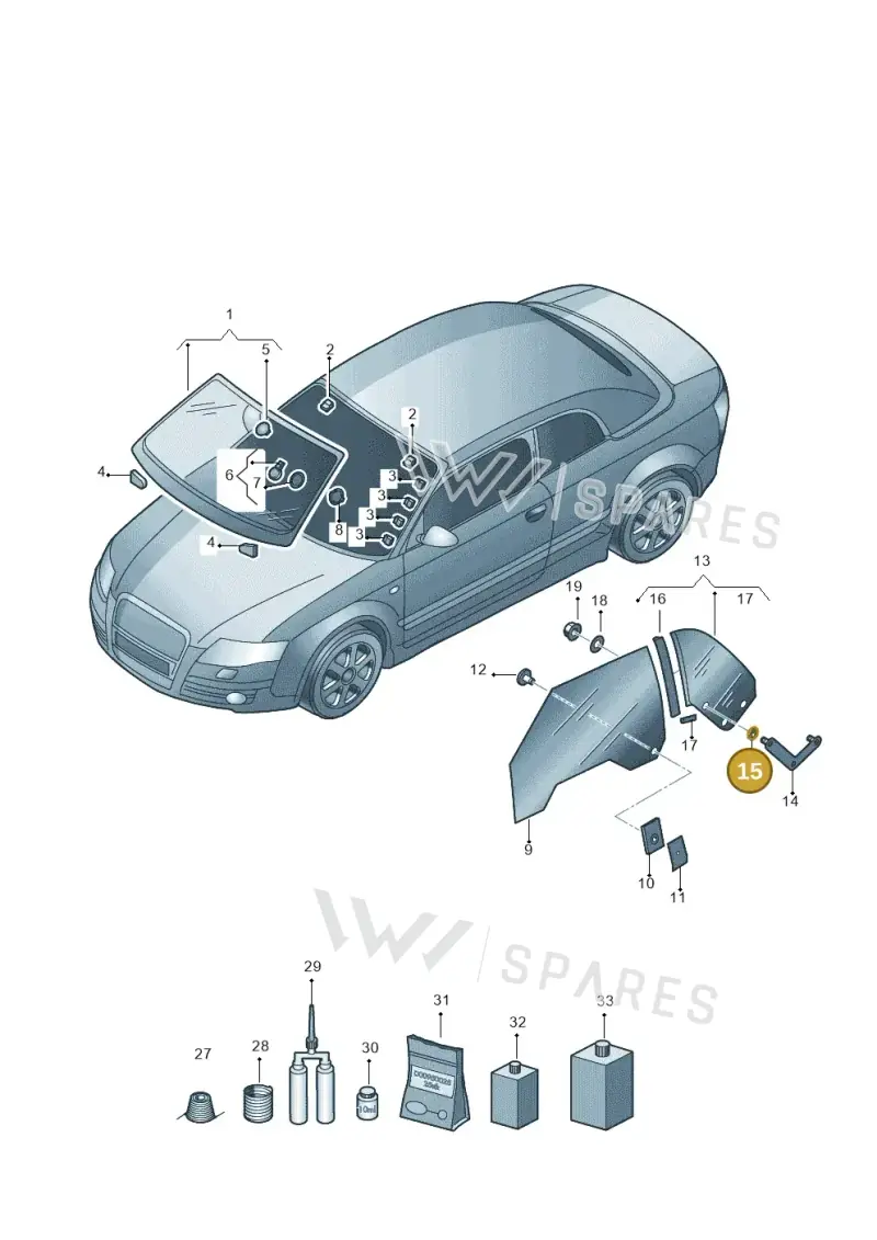 8H0845863 — Audi RS4 Cabrio qu.    08> (2007-) diagram 492845000, position 15
