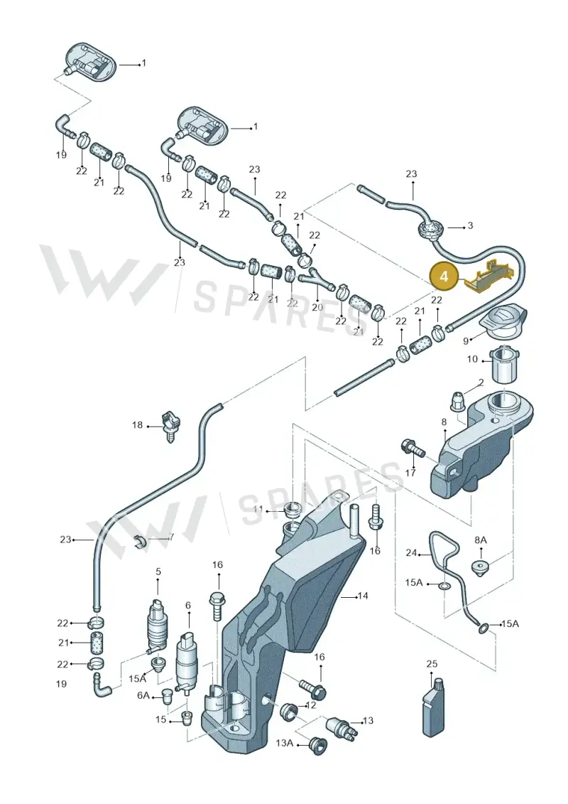 8H0955845 — Audi RS4 Cabrio qu.    08> (2007-) diagram 249955100, position 4