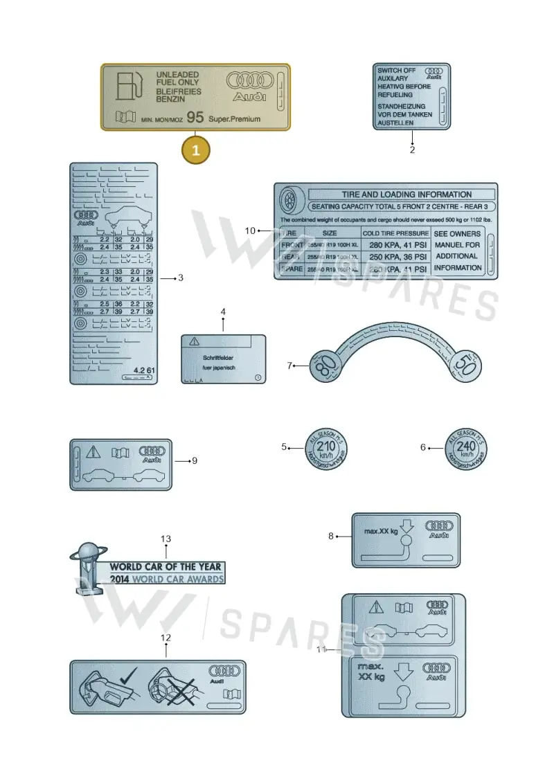 8J0010508AP — Audi A3 Sportback (2012-2016) diagram 745010200, position 1
