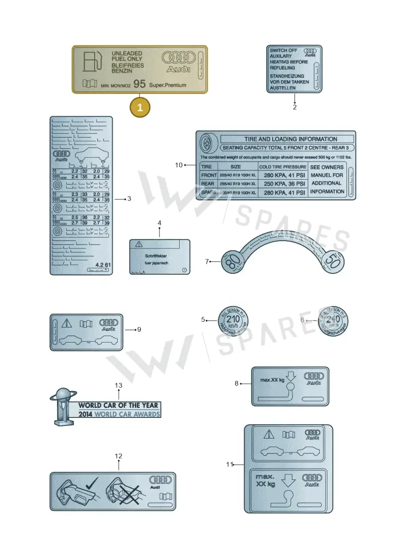 8J0010508AS — Audi A3 Sportback (2012-2016) diagram 745010200, position 1