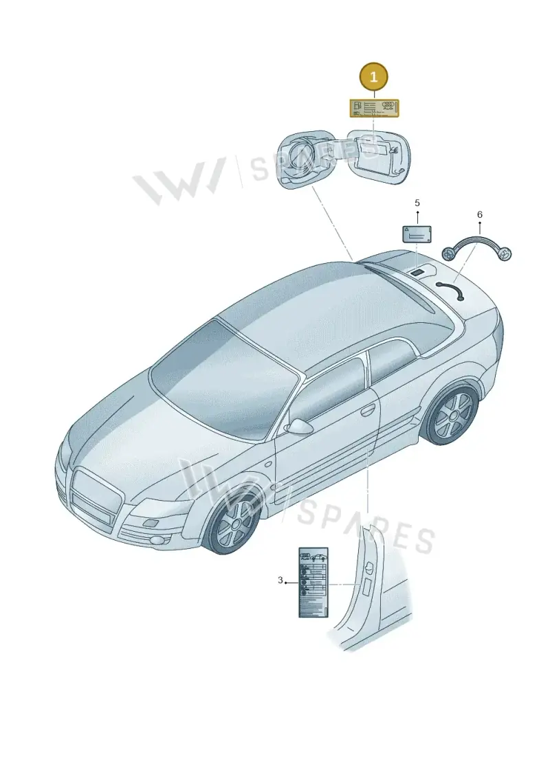 8J0010508BA — Audi TT Coupe/Roadster 08> (2007-) diagram 492010200, position 1