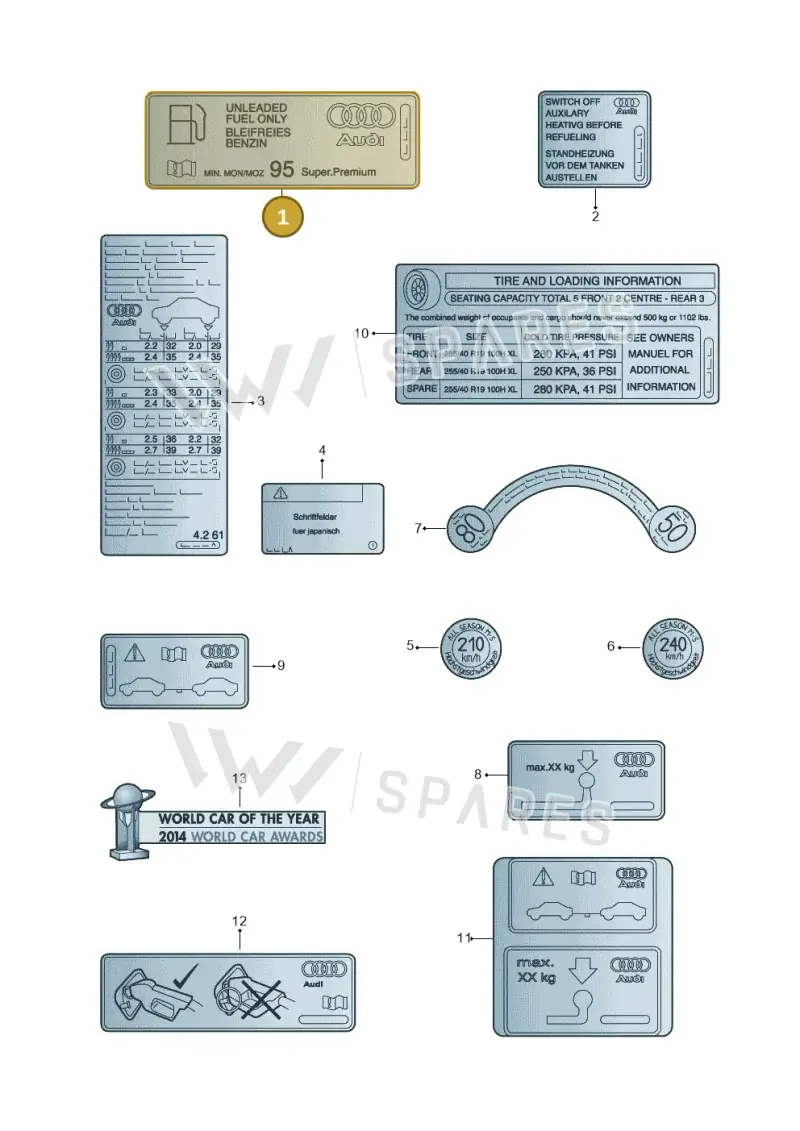 8J0010508BD — Audi A3 Sportback (2012-2016) diagram 745010200, position 1