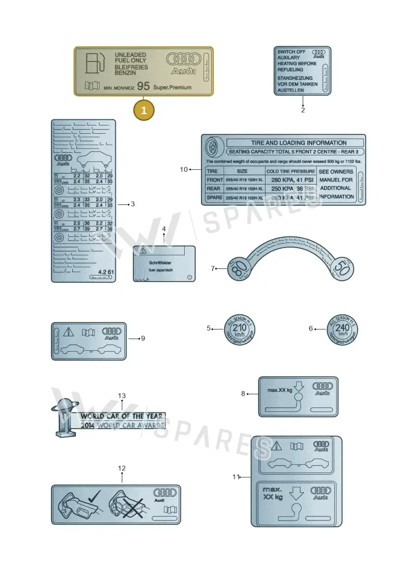 8J0010508D — Audi A3 Sportback (2012-2016) diagram 745010200, position 1