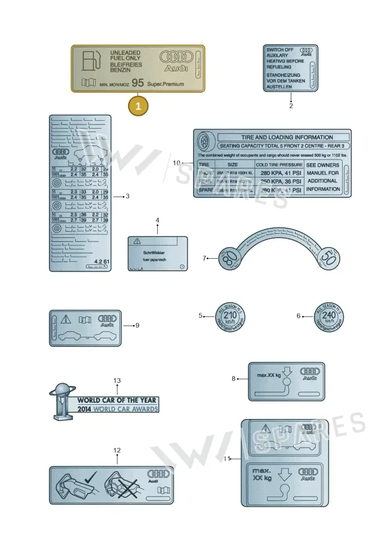 8J0010508E — Audi A3 Sportback (2012-2016) diagram 745010200, position 1