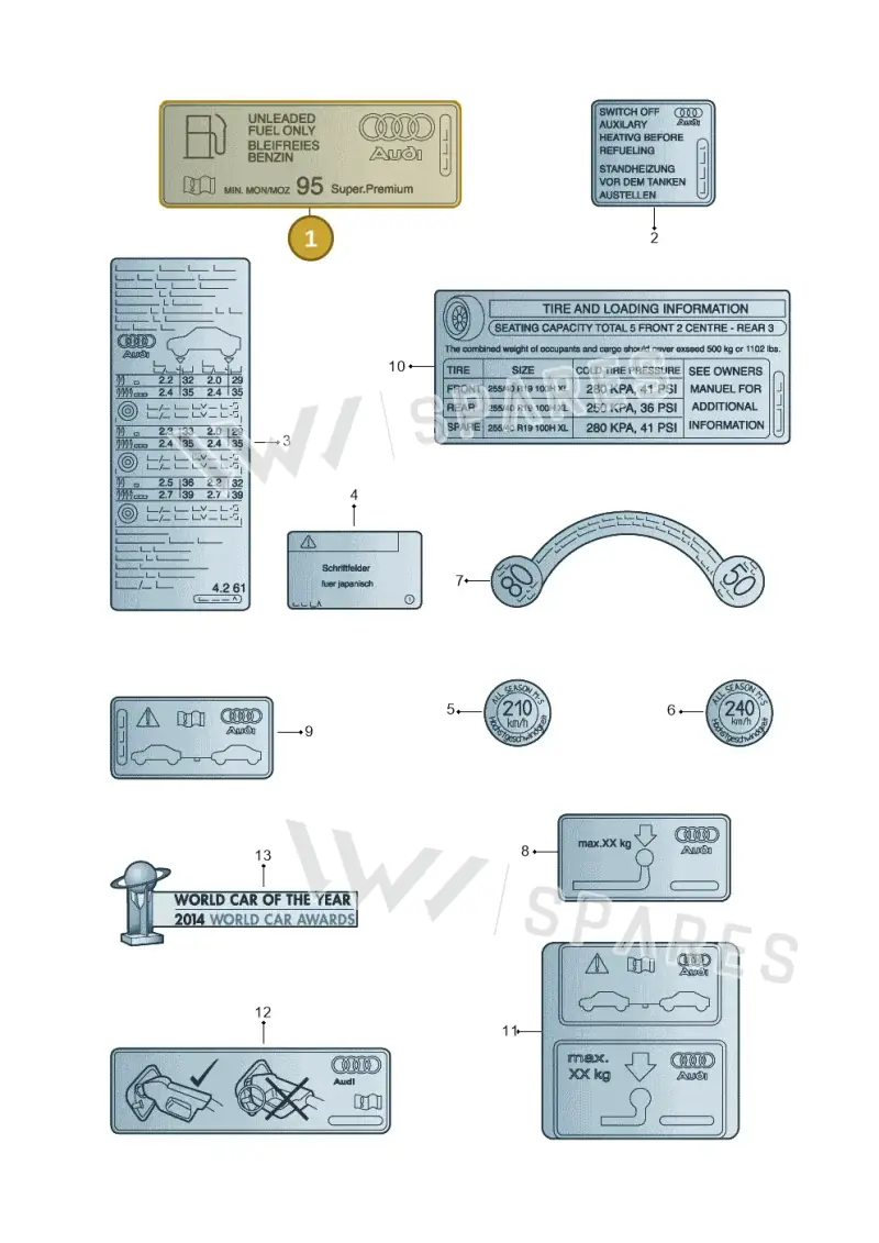 8J0010508FD — Audi A3 Sportback (2012-2016) diagram 745010200, position 1