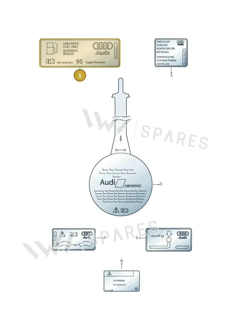 8J0010508J — Audi R8 qu. 5.2 (2012-2015) diagram 752010200, position 1